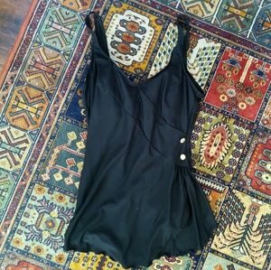 Vintage Black One Piece Swimsuit